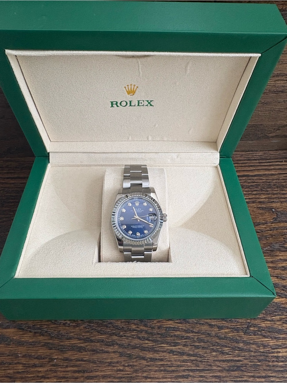 Designer Inspired Exact Copy Silver & Blue Watch w Blue Dial and Silver-NEW